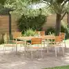 Image de vidaXL Chaise de jardin 6 pcs Huile Naturelle Bois de teck massif