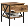 Image de vidaXL Table de Chevet avec tiroir Bois Ancien 40 x 42 x 45 cm, Table de Nuit Minimaliste, Design rectangulaire, Rangement Compact, Meuble Moderne pour Gagner de la Place