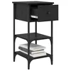Image de vidaXL Cabinet de Chevet 2 pcs Chêne Noir 33,5 x 36 x 70 cm, Une Table de Chevet rectangulaire, Pratique et Moderne, en Bois récupéré et métal, Parfaite pour Le Rangement