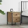Image de vidaXL Cabinet de Chevet avec tiroir chêne artisanal 40 x 42 x 50 cm