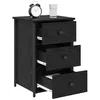 Image de vidaXL Cabinet de Chevet avec tiroir Chêne Noir 40 x 36 x 60 cm, Table de Chevet rectangulaire Rustique, Design Compact pour Un Rangement Pratique, Style Moderne