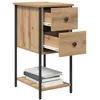 Image de vidaXL Cabinet de Chevet avec tiroir chêne Artisanal 32 x 42 x 70 cm, Chambre Moderne, Table de Nuit rectangulaire, Cabinet Compact, décor Pratique pour l'espace Sommeil
