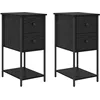 Image de vidaXL Cabinet de Chevet avec tiroir 2 pcs Chêne Noir 32 x 42 x 70 cm, Chambre Moderne, Table de Nuit rectangulaire, Cabinet Compact, décor Pratique pour l'espace Sommeil