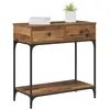 Image de vidaXL Table Console Bois Ancien 75 x 34,5 x 75 cm Bois d'ingénierie, Table d'entrée, Style Industriel, Rangement Malin, en métal pour Exposer Vos Objets