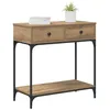 Image de vidaXL Table Console avec tiroir chêne Artisanal 75 x 34,5 x 75 cm, Table d'entrée, Style Industriel, Rangement Malin, en métal pour Exposer Vos Objets