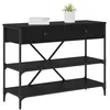Image de vidaXL Table Console avec tiroir avec étagère Autre Chêne Noir, Table de Console Moderne, Design Industriel, tiroirs en Bois, Rangement étroit, pièce d'accent Fonctionnelle