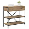 Image de vidaXL Table console avec tiroir avec étagère Autre chêne artisanal, Table de console moderne, design industriel, tiroirs en bois, rangement étroit, pièce d'accent fonctionnelle