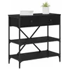 Image de vidaXL Table Console avec tiroir avec étagère Autre Chêne Noir, Table de Console Moderne, Design Industriel, tiroirs en Bois, Rangement étroit, pièce d'accent Fonctionnelle