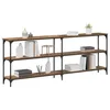 Image de vidaXL Table Console avec étagère Bois Ancien 200 x 29 x 75 cm, Table Console Industrielle, Rangement incliné, Style Moderne, entrée étroite, fonctionnalité pour la Maison
