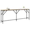Image de vidaXL Table console chêne artisanal 200 x 29 x 75 cm, Table d'appoint, console rectangulaire, meuble résistant, design moderne, style industriel, très polyvalent