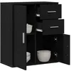 Image de vidaXL Buffet avec tiroir Chêne Noir 60 x 31 x 70 cm Bois d'ingénierie, Buffet Moderne pour Salle à Manger, Meuble de Rangement rectangulaire, Solution Pratique pour l'organisation à la Maison
