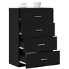 Image de vidaXL Buffet avec tiroir Chêne Noir 60 x 31 x 84 cm Bois d'ingénierie, Buffet rectangulaire Chic, Rangement Moderne, Meuble Pratique, unité d'organisation à la Maison