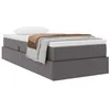 Image de vidaXL Lit avec Rangement et Matelas Gris 100 x 200 cm Simili Cuir, Lit de Rangement rectangulaire Moderne, Meuble Fonctionnel, Cadre élégant, Matelas optimisé pour l'espace