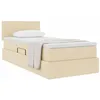 Image de vidaXL Lit avec Rangement et Matelas Crème 90 x 200 cm Velours