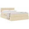 Image de vidaXL Lit avec Rangement et Matelas Crème 140 x 190 cm Velours
