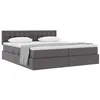 Image de vidaXL Lit de Rangement Gris 200 x 200 cm Cuir synthétique, Lit de Rangement rectangulaire Moderne, Matelas en Mousse Confortable, élévation hydraulique, Meuble stylé, Gain de Place