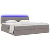 Image de vidaXL Lit avec Rangement et LED avec Matelas Taupe 200 x 200 cm Tissu, Mobilier Moderne, lit de Rangement rectangulaire, Sommeil amélioré avec Matelas Moyen Ferme, Cadre LED, Gain de Place