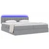 Image de vidaXL Lit avec Rangement et LED Gris Clair 200 x 200 cm Tissu, Mobilier Moderne, lit de Rangement rectangulaire, Sommeil amélioré avec Matelas Moyen Ferme, Cadre LED, Gain de Place
