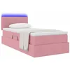Image de vidaXL Lit avec Rangement et LED avec LED Rose 100 x 200 cm Velours, Lit réglable, Rangement hydraulique, Velours, Gain de Place, Design Contemporain, Multi-Fonctions