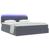 Image de vidaXL Lit de Rangement LED avec Matelas Gris foncé 160 x 200 cm