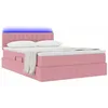 Image de vidaXL Lit avec Rangement et LED avec LED Rose 140 x 200 cm Velours, Lit réglable, Rangement hydraulique, Velours, Gain de Place, Design Contemporain, Multi-Fonctions