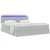 Image de vidaXL Lit avec Rangement et LED Gris Clair 180 x 200 cm Velours, Lit réglable, Rangement hydraulique, Velours, Gain de Place, Design Contemporain, Multi-Fonctions