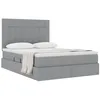 Image de vidaXL Lit avec Rangement et Matelas Gris Clair 140 x 200 cm Polyester, Cadre de lit Noir stylé, Rangement Moderne, Design rectangulaire, Espace Confortable, Matelas Inclus