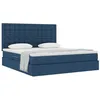 Image de vidaXL Lit avec Rangement et Matelas Bleu 180 x 200 cm Tissu