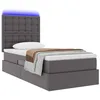 Image de vidaXL Lit avec Rangement et LED Gris 100 x 200 cm Simili Cuir, Système de lit hydraulique Ajustable, Cadre Fonctionnel, Rangement Tendance, Solutions Gain de Place