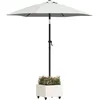 Image de vidaXL Pied de Parasol Blanc 45 x 45 x 45 cm Acier, Support Parasol Ajustable, Pied en Acier Robuste, modernité, Base roulante, Design Compact pour l'été