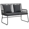 Image de vidaXL Banc de Jardin Noir et Anthracite polyrotin, Jardin et Terrasse, Mobilier d'extérieur Moderne, Ensemble en Poly Rattan, Canapé de Patio, Sièges Lounge
