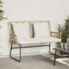 Image de vidaXL Banc de jardin Marron et Crème polyrotin