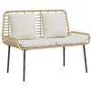 Image de vidaXL Banc de Jardin Marron et Crème polyrotin, Mobilier de Jardin et terrasse, Ensemble Moderne, chaises Poly rotin résistantes, assises ergonomiques, Coussins