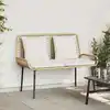 Image de vidaXL Banc de jardin Marron et Crème polyrotin