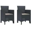 Image de vidaXL Chaise de Jardin 2 pcs Anthracite 53 x 49 x 85 cm Polypropylène, Chaise de Jardin, Fauteuil Moderne, sièges rectangulaires, Durable, Ergonomique pour détente en terrasse