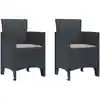 Image de vidaXL Chaise de jardin 2 pcs Anthracite 53 x 49 x 85 cm Polypropylène