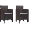 Image de vidaXL Chaise de jardin 2 pcs Marron 53 x 49 x 85 cm Polypropylène