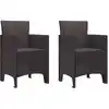 Image de vidaXL Chaise de jardin 2 pcs Marron 53 x 49 x 85 cm Polypropylène