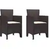 Image de vidaXL Chaise de jardin 2 pcs Marron 53 x 49 x 85 cm Polypropylène