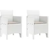 Image de vidaXL Chaise de Jardin 2 pcs Blanc 53 x 49 x 85 cm Polypropylène, Chaise de Jardin, Fauteuil Moderne, sièges rectangulaires, Durable, Ergonomique pour détente en terrasse