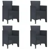 Image de vidaXL Chaise de Jardin 4 pcs Anthracite 53 x 49 x 85 cm Polypropylène, Chaise de Jardin, Fauteuil Moderne, sièges rectangulaires, Durable, Ergonomique pour détente en terrasse