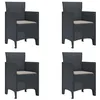 Image de vidaXL Chaise de Jardin 4 pcs Anthracite 53 x 49 x 85 cm Polypropylène, Chaises Modernes rectangulaires, mobilier de Jardin Durable, Options ergonomiques pour terrasses, Confort extérieur