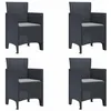 Image de vidaXL Chaise de Jardin 4 pcs Anthracite 53 x 49 x 85 cm Polypropylène, Chaises Modernes rectangulaires, mobilier de Jardin Durable, Options ergonomiques pour terrasses, Confort extérieur