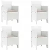 Image de vidaXL Chaise de Jardin 4 pcs Blanc 53 x 49 x 85 cm Polypropylène, Chaise de Jardin, Fauteuil Moderne, sièges rectangulaires, Durable, Ergonomique pour détente en terrasse