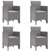 Image de vidaXL Chaise de Jardin 4 pcs Gris Clair 53 x 49 x 85 cm Polypropylène, Chaises Modernes rectangulaires, mobilier de Jardin Durable, Options ergonomiques pour terrasses, Confort extérieur