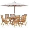 Image de vidaXL Ensemble de Salle à Manger pour Jardin 7 pcs Marron, Ensemble de Salle à Manger Moderne pour Jardin et terrasse, mobilier en Teck, Repas en Plein air