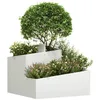 Image de vidaXL Cache-Pot de Jardin Blanc 60 x 60 x 50 cm Acier laminé à Froid, Jardin et Terrasse, Jardinière en métal Moderne pour l'extérieur, Accessoires de Patio, Style Contemporain