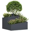 Image de vidaXL Cache-Pot de Jardin Anthracite 60 x 60 x 50 cm, Jardin et terrasse, Pot métal Moderne idéal pour l’extérieur, Support Durable, Accessoire décoratif, Style Contemporain