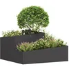 Image de vidaXL Cache-Pot de Jardin Noir 80 x 80 x 50 cm Acier laminé à Froid, Jardin et terrasse, Pot métal Moderne idéal pour l’extérieur, Support Durable, Accessoire décoratif, Style Contemporain
