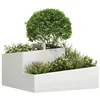 Image de vidaXL Cache-Pot de Jardin Blanc 80 x 80 x 50 cm Acier laminé à Froid, Jardin et terrasse, Pot métal Moderne idéal pour l’extérieur, Support Durable, Accessoire décoratif, Style Contemporain